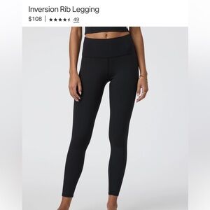VUORI Inversion Rib Legging BLACK NWT Women's Performance